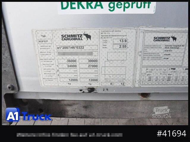 Öppen semitrailer med kapell SCHMITZ Speed Curtain, Lift 455/40 R 22.5, Hubdach,