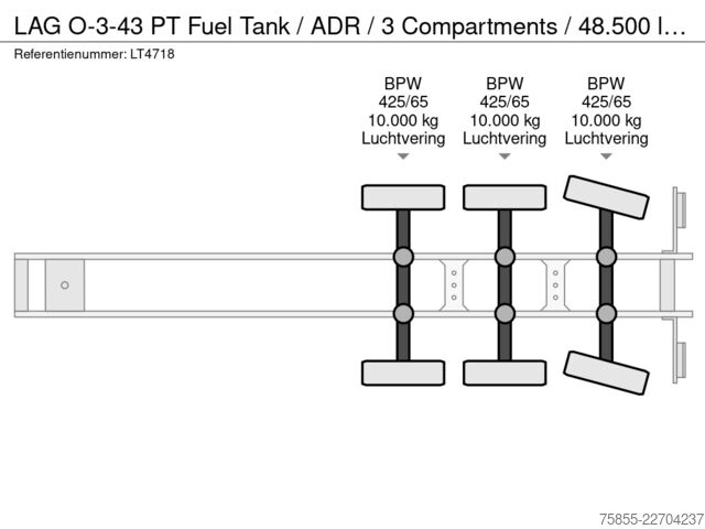 Depósito LAG O-3-43 PT Fuel Tank /  ADR / 3 Compartments / 4...