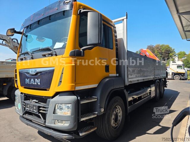 Camião de plataforma MAN TGS 33.440 / 6X4 / Man+Ret / 19m Kran Palfinger