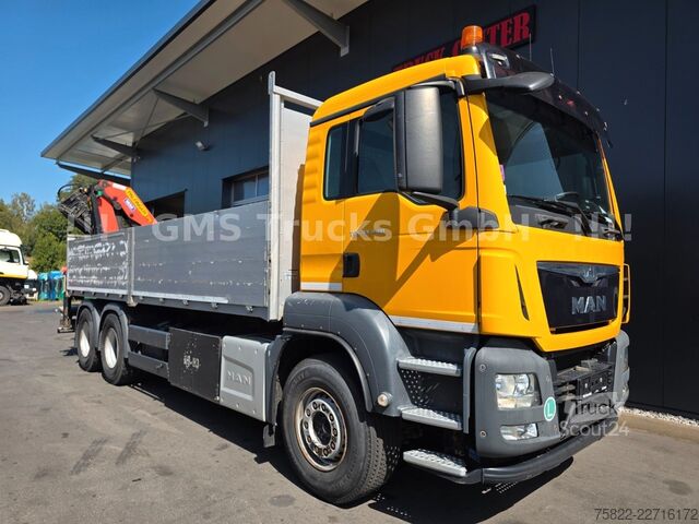 Camião de plataforma MAN TGS 33.440 / 6X4 / Man+Ret / 19m Kran Palfinger