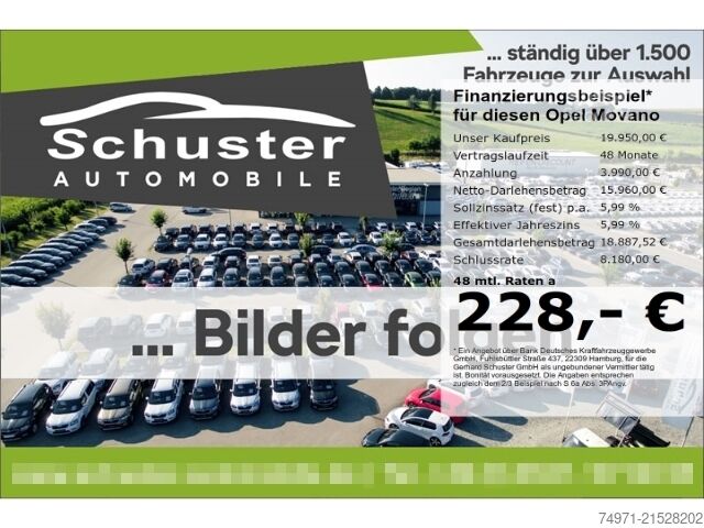 Kassevogn Opel Movano Kasten L3H2 3,5t 2.2D*AHK Temp Navi R-Kam