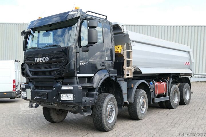 Camion benne IVECO AD 410TW 8x8, Allrad, Stahl, Meiller, 19m³, AC