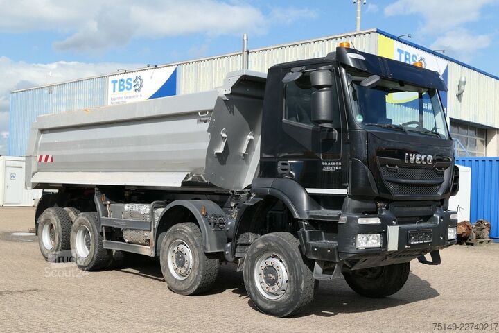 Camion benne IVECO AD 410TW 8x8, Allrad, Stahl, Meiller, 19m³, AC