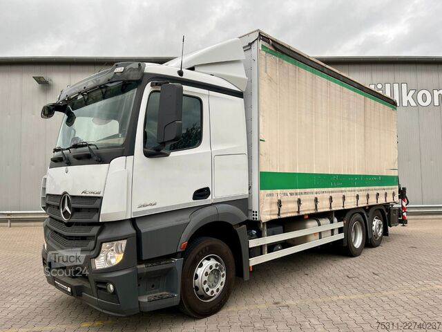 Camion plateau avec bâche MERCEDES-BENZ Actros 2542 6x2 Lenk*HIAB 158 D-3 Kran*Funk*HU27