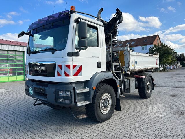 Dreiseitenkipper LKW MAN TGM 18.250 BB / 4x4 / Hiab 099 Funk Greifer