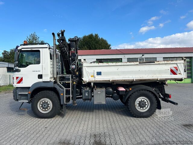 Dreiseitenkipper LKW MAN TGM 18.250 BB / 4x4 / Hiab 099 Funk Greifer