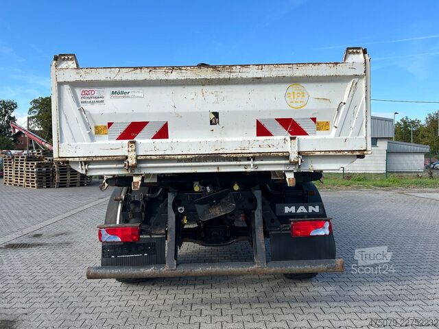 Dreiseitenkipper LKW MAN TGM 18.250 BB / 4x4 / Hiab 099 Funk Greifer