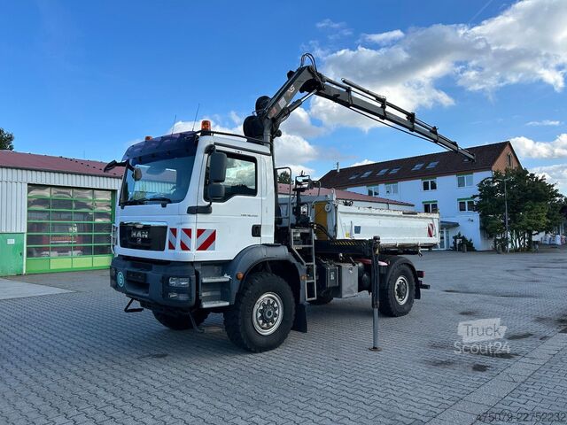 Dreiseitenkipper LKW MAN TGM 18.250 BB / 4x4 / Hiab 099 Funk Greifer