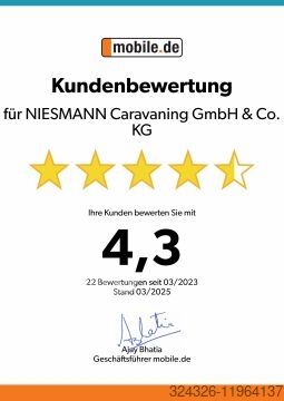 Wohnwagen Hobby De Luxe 460 SFf Auflastung 1.500kg