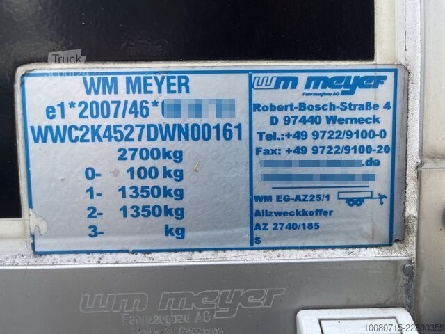 κλειστό ρυμουλκούμενο WM Meyer Allzweckkoffer AZ 2740/185