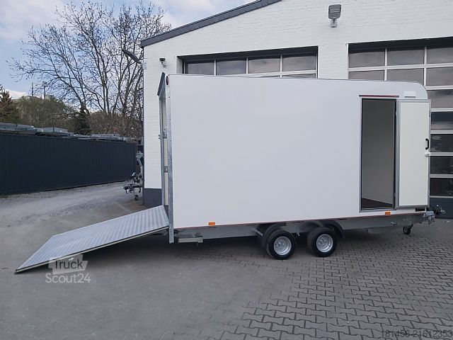 Box trailershop 420x200x210cm aerodynamisch Seitentür Heckrampe