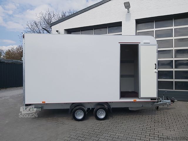Box trailershop 420x200x210cm aerodynamisch Seitentür Heckrampe