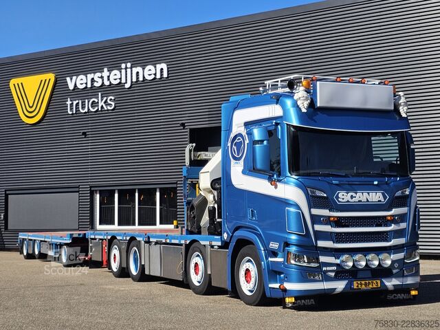 منصة التحميل Scania R520 V8 8x2/6 / HMF 70 tm + JUMBO AANHANGER