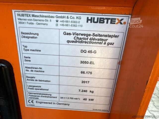 Wózek widłowy czterokierunkowy Hubtex DQ45 G //LPG//Triple//Only 1116 hours !