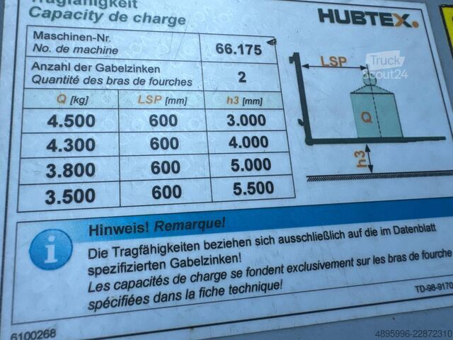 Wózek widłowy czterokierunkowy Hubtex DQ45 G //LPG//Triple//Only 1116 hours !