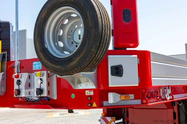 Alçak yataklı yarı römork inşaat makinesi taşımak için Nükte Trailer 3 Axle Standard Lowbed Trailer