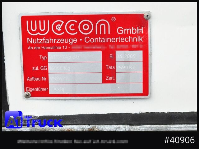 Değiştirilebilir kasa, platform ve brandalı WECON WPR 745, verzinkt, 2520  innen, Code XL