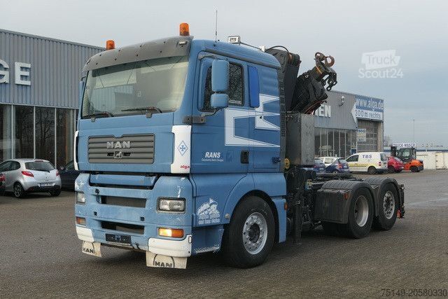 Tracteur routier standard MAN 26.413/26.460 TGA 6x2, Kran Effer 335 5S, Klima