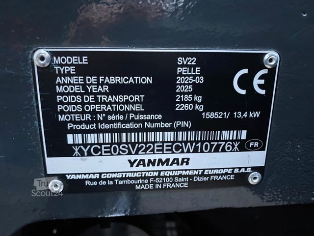 Мини багер YANMAR SV22 CLASSIC R Mini | unbenutzt