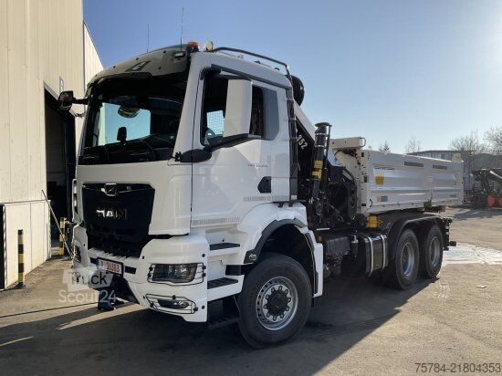 Тристранен самосвал MAN TGS  33.520 6X6 NEU 3-S-KIPPER BORDMATIK HIAB KRAN X-352E HIPRO, MIETKAUF MGL