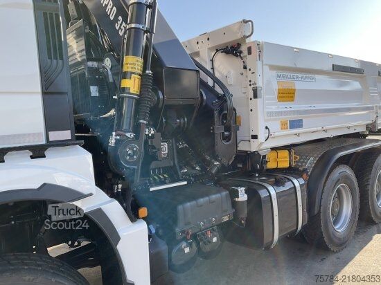 Тристранен самосвал MAN TGS  33.520 6X6 NEU 3-S-KIPPER BORDMATIK HIAB KRAN X-352E HIPRO, MIETKAUF MGL