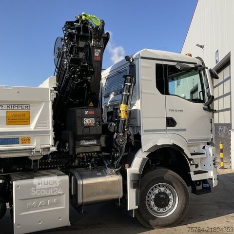 Тристранен самосвал MAN TGS  33.520 6X6 NEU 3-S-KIPPER BORDMATIK HIAB KRAN X-352E HIPRO, MIETKAUF MGL