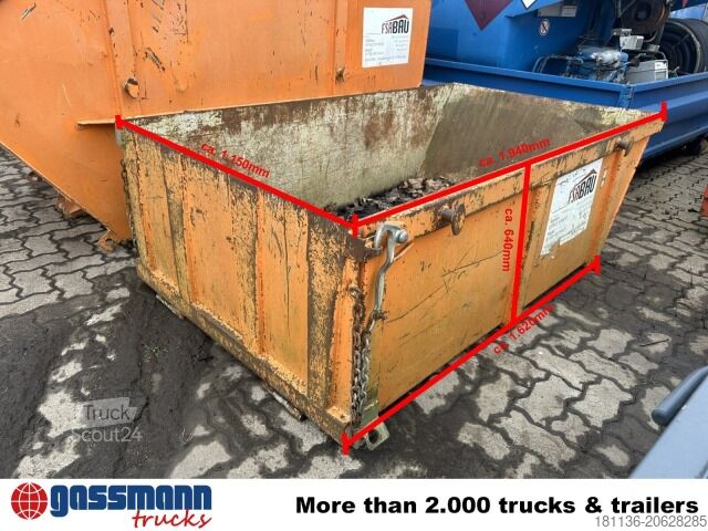 Krokcontainer  City-Absetzcontainer ca. 1,2m³ offen mit Klappe