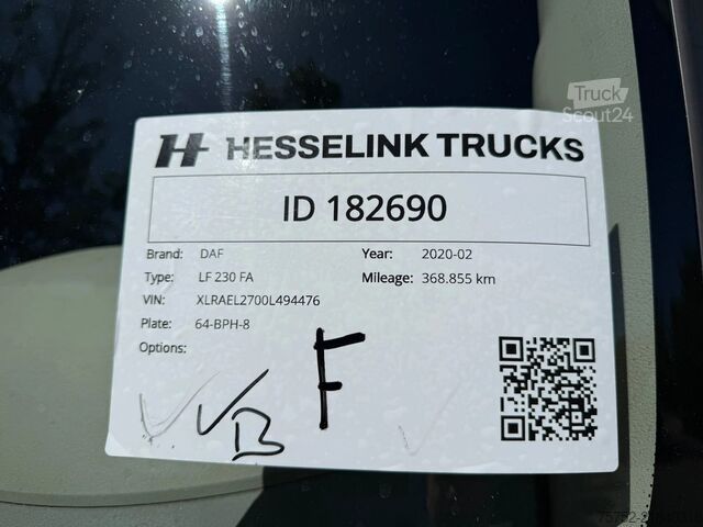 Valise DAF LF 230 1500KG LBW, Zijdeur 368.850KM Top condit...