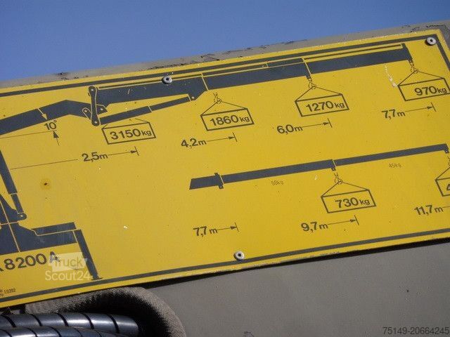 Kravas automašīnai uzstādīts celtnis MAN OAF-34440VFA-AD 8x8, Seilwinde, Kran, AHK,Allrad