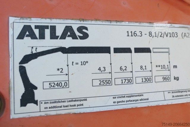 Trīspusējs kravas pašizgāzējs MERCEDES-BENZ 1829 K Axor, Atlas 116.3-A2L, AHK, Greifer,Klima
