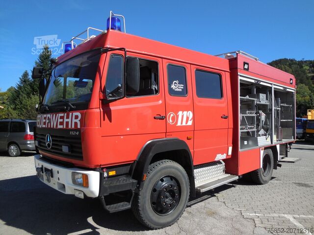 Feuerwehr/Rettung Mercedes-Benz 1124 AF LF 16 Löschfahrzeug Schlauchhaspel Metz Pumpe Feuerwehr
