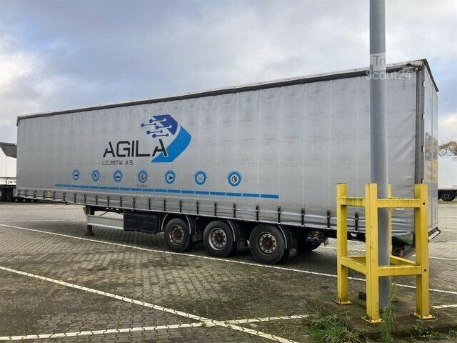 Open semitrailer with tarp Fliegl Mega SDS 390