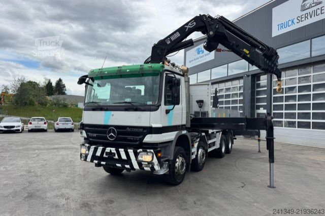 رافعة مثبتة على شاحنة MERCEDES-BENZ Actros 3248 8x4 Hiab 477-6 SWS Kran/Haken