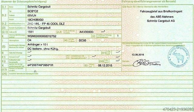 Kasti piekabe SCHMITZ CARGOBULL ZKO 18/L-FP45*IsoKoffer*Durchlader*Doppelst*LBW