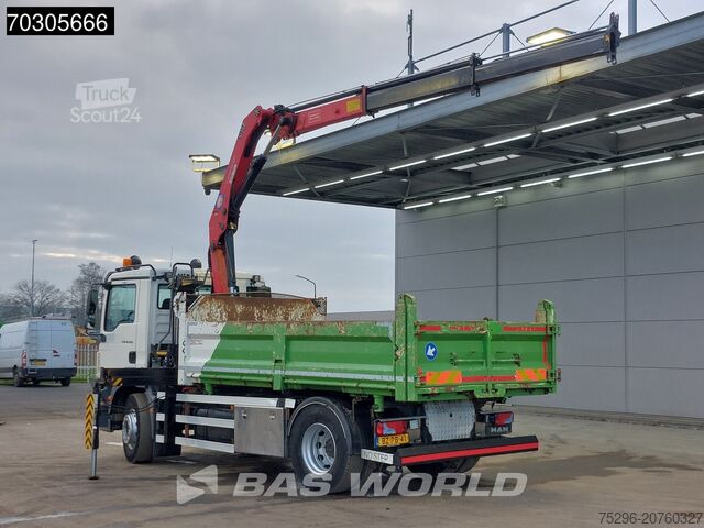 3-sānu pašizgāzējs MAN TGM 18.290 4X2 HMF1035-K2 Crane Kran 6m3 3-side...