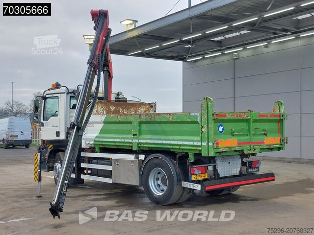 3-sānu pašizgāzējs MAN TGM 18.290 4X2 HMF1035-K2 Crane Kran 6m3 3-side...