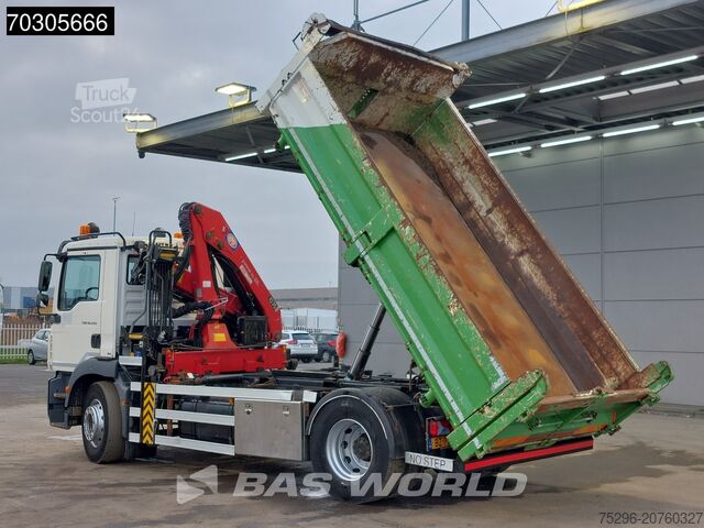 3-sānu pašizgāzējs MAN TGM 18.290 4X2 HMF1035-K2 Crane Kran 6m3 3-side...