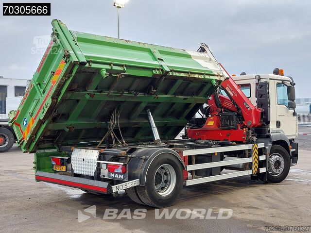 3-sānu pašizgāzējs MAN TGM 18.290 4X2 HMF1035-K2 Crane Kran 6m3 3-side...
