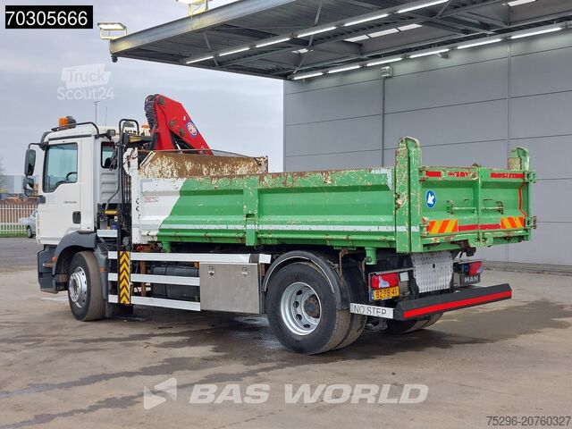 3-sānu pašizgāzējs MAN TGM 18.290 4X2 HMF1035-K2 Crane Kran 6m3 3-side...