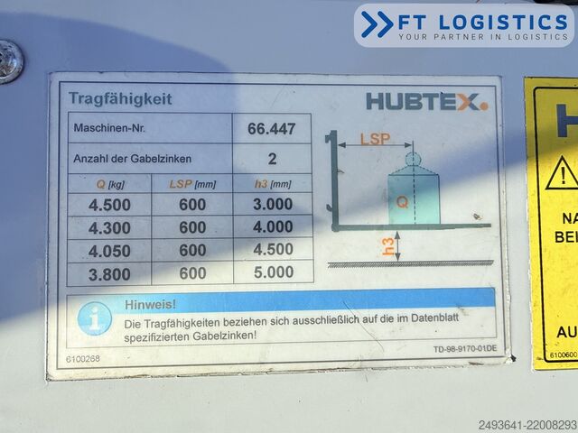 štirismerni viličar Hubtex DQ45G DUPLEX 5000 FORK-POSITIONER CABIN