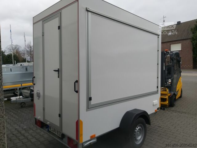 Verkoopaanhanger trailershop stand Infostand Verkaufsanhänger small 230 Volt Licht gebraucht verfügbar
