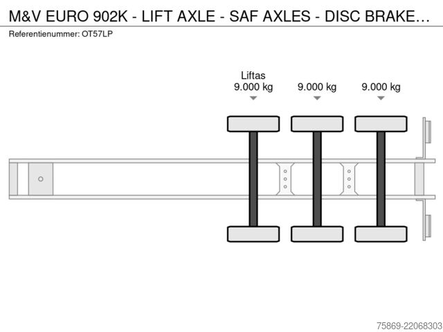 نقل الحاويات M&V EURO 902K - LIFT AXLE - SAF AXLES - DISC BRAKES...