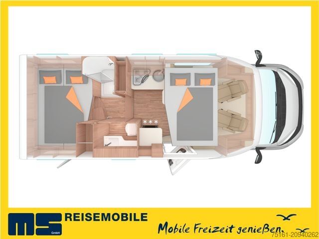 Teilintegriertes Wohnmobil WEINSBERG CARASUITE 650 MG / 140PS / HECKBETT & HUBBETT