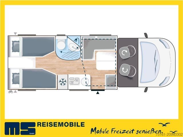 Camping-car semi-intégré CHAUSSON 627 TITANIUM / - 2026 - / EINZELBETTEN & HUBBETT