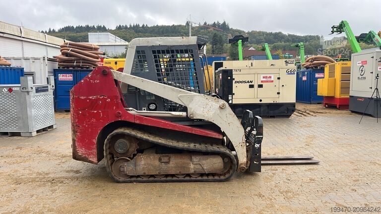 Kompaktlæsser på bælte Takeuchi TL130 with forks and loader bucket
