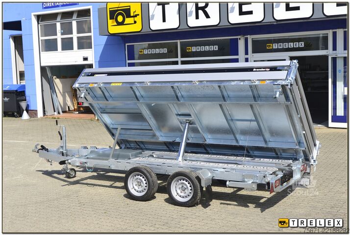 Tresidet tipvognstrailer Brenderup TT 5375ATB 3500 kg Rampen + Stützen