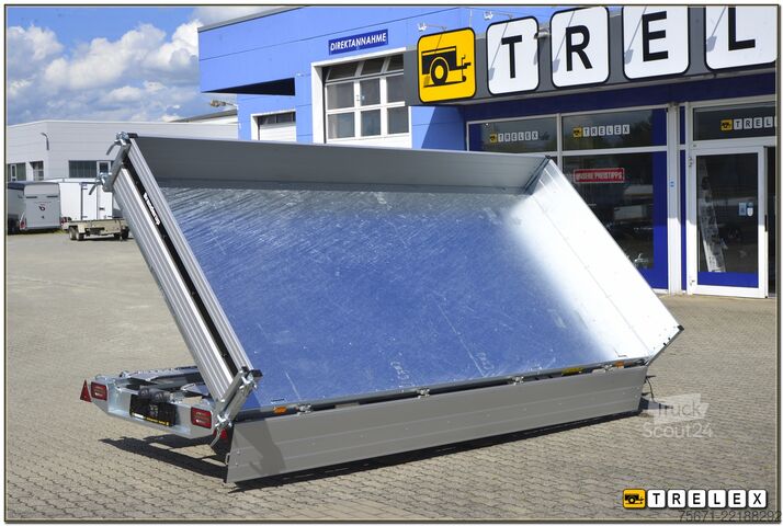 Tresidet tipvognstrailer Brenderup TT 5375ATB 3500 kg Rampen + Stützen