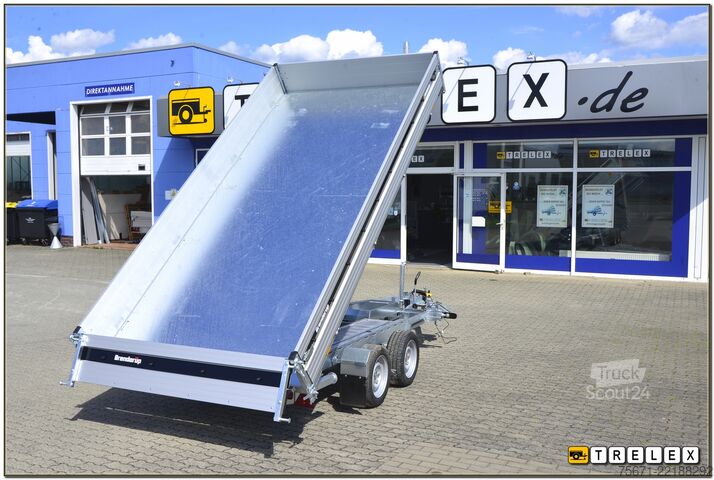 Tresidet tipvognstrailer Brenderup TT 5375ATB 3500 kg Rampen + Stützen