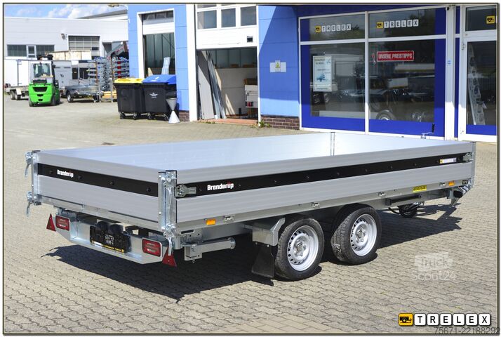 Tresidet tipvognstrailer Brenderup TT 5375ATB 3500 kg Rampen + Stützen