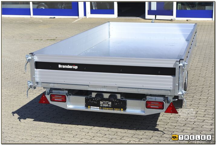 Tresidet tipvognstrailer Brenderup TT 5375ATB 3500 kg Rampen + Stützen